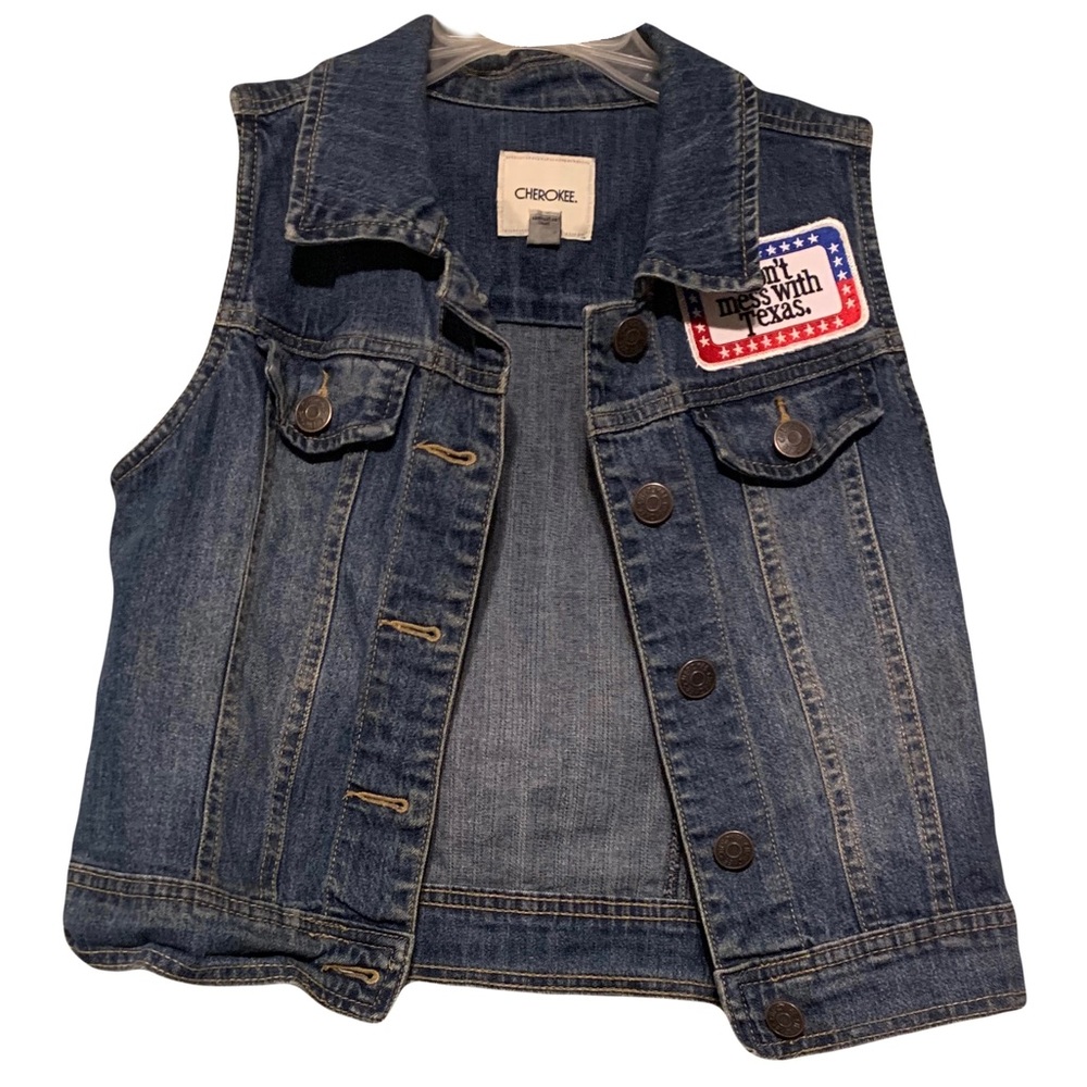 Cherokee Blue Jean Vest With Patch 10/12